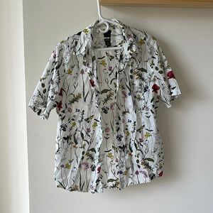 H&M , floral pattern shirt , shirt sleeves